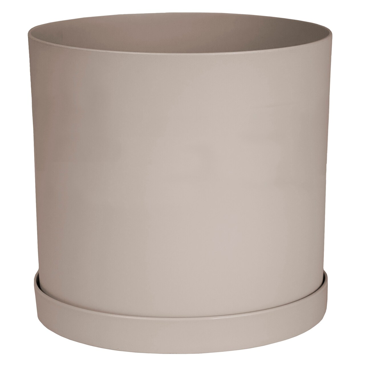 Bloem Mathers Round Planter With Saucer Tray: 12" - Pebble Stone - Modern Design, Durable Plastic Pot, Removable Saucer, For Indoor & Outdoor Use, Gardening, 5.8 Gallon Capacity